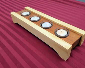Reclaimed cedar tealight candle holder