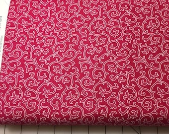 White Trellis on Hot Pink Cotton Woven