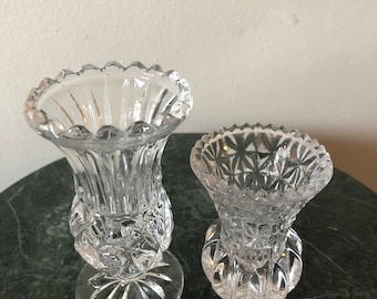Vintage crystal toothpick vase holders