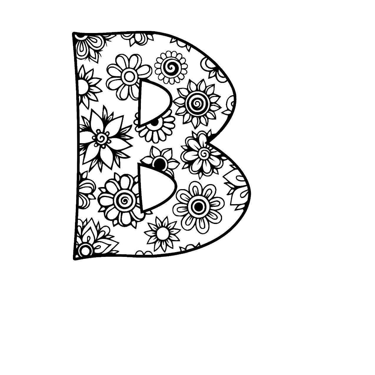 Letter B Alphabet Flowers SVG / JPEG / PNG /pdf / use with ...