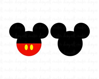 Mickey Mouse SVG, Mickey Mouse Head SVG, Mickey Mouse Ears SVG, Disney Svg, Silhouette, Cricut
