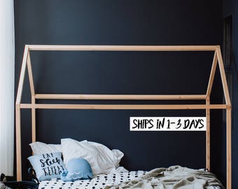 House Bed - FULL Size, Made in the USA, Wood Bed, Full bed frame, home, wooden, natural wood, modern, floor bed, full mattress