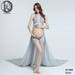 Soft chiffon free size women maternity long dress Sleeveless V-Neck Backless maternity photography props adjustable on waist