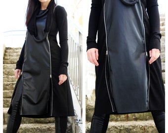 Designer Dress/ Black Dress/ Black Formal Dress/ Knee Length Dress/ Extravagant Black/ Evening Dress/ by Fraktura D0029