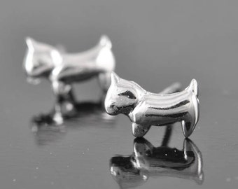 dog earring, sterling silver earring, stud earrings, eco friendly recycled silver, bridesmaid gift, wedding gift