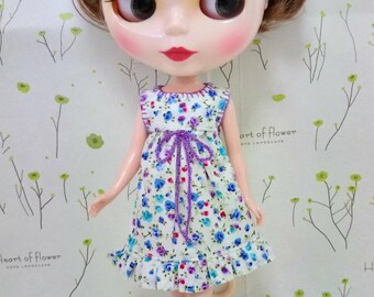 Blythe Dress - Blythe Clothes - Embroidery Dress