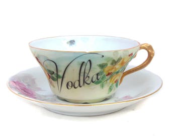 SALE - Damaged - Vodka Altered Vintage Teacup