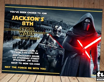 Kylo Ren Star Wars The Force Awakens Invitation
