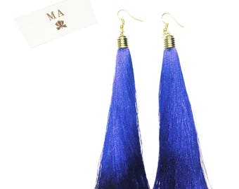 Long fringe simple earrings