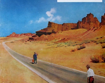 1961 Out of Gas in the Desert - George Hughes Art - 1960s Saturday Evening Post Cover