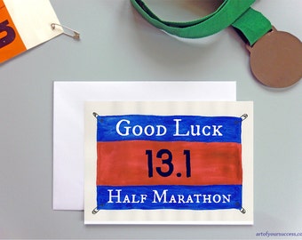 Good Luck Half Marathon card, 13.1 card, good luck 13.1 card, running card, card for runner