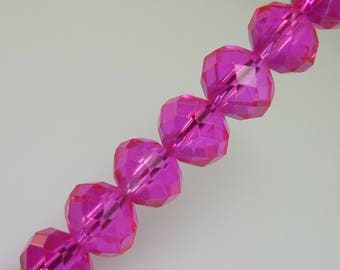 faceted pink 15 6mm Crystal beads