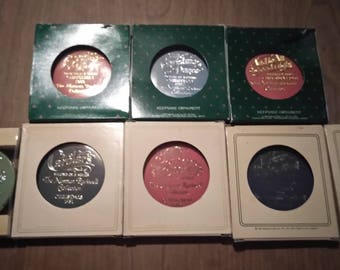 Set of Vintage Hallmark 1980s Keepsake Christmas Ornaments In Original Box