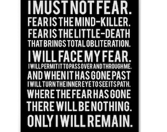 Litany Against Fear, From Frank Herbert's Dune Book Series, Canvas