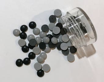 50 Black/Gray Enamel Dots