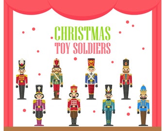 Nutcracker Collection of 8 Machine Embroidery Designs - Five Sizes: 3.5 to 5.5 inch - Instant Download!
