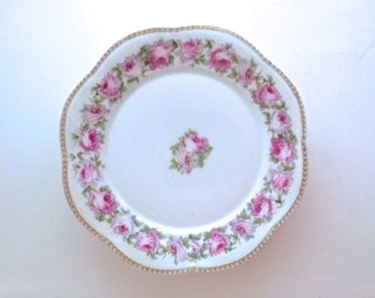 Antique Bavarian Dinner Plates in "Mignon" Pattern - German China Dishes