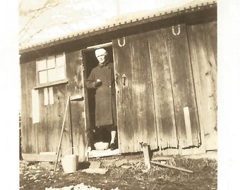 Vintage Snapshot "Sugar Shack" Maple Sugar House Maple Syrup Rustic Cabin Found Vernacular Photo