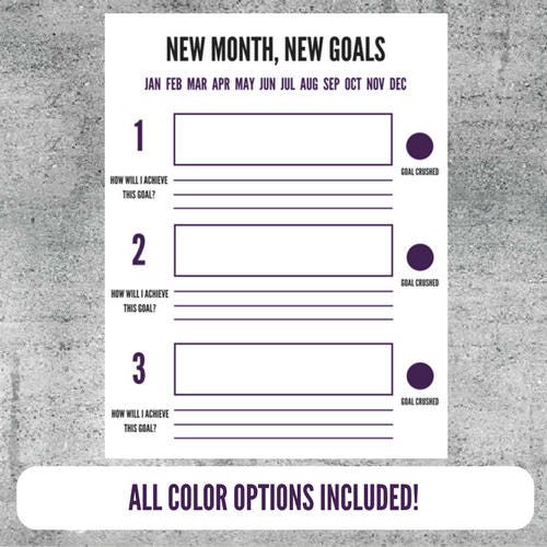 Printable Goal Setting Worksheet Goals Goal Tracker Plan