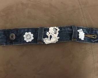 Repurposed Denim Cuff Bracelet