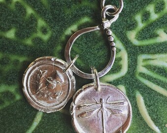 OUTLANDER JEWELRY / DRAGONFLY / Fine Silver / Wax Seal Pendant