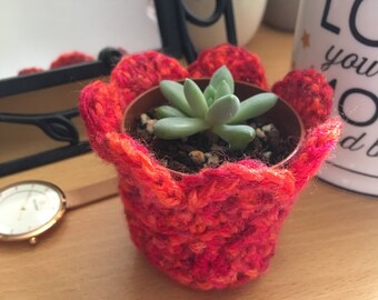 CRAFT PDF TUTORIAL Crochet succulent plant pot planter - indoor home decor - house warming gift