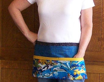 Ocean Life Utility Apron - Orca Teacher Apron - Aquatic Tool Belt Apron - One Size to Plus Size