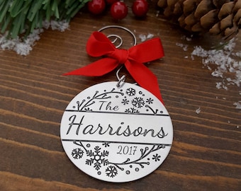 Personalized Family Name Ornament | Personalized Christmas Ornament | Family Ornament | Wedding Gift | Newlywed Ornament | Couples Ornament