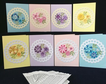 Reusable Bridge Tallies, 32 tally inserts, bridge game tallies, 3-D flower tallies, hand made tallies, bridge score tallies, unique tallies,