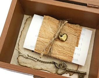 5th Anniversary gift, Personalized 5th Wedding Anniversary gift for him, Vow renewal, Custom Love Letter and a Key to My Heart, OOAK