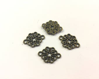 bronze 20x13mm 20 spacer connectors for jewelry designs