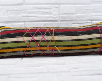 12"x36" striped kilim pillow decorative kilim pillow lumbar pillow turkish kilim pillow king size pillow cover anatolian kilim pillow No 121