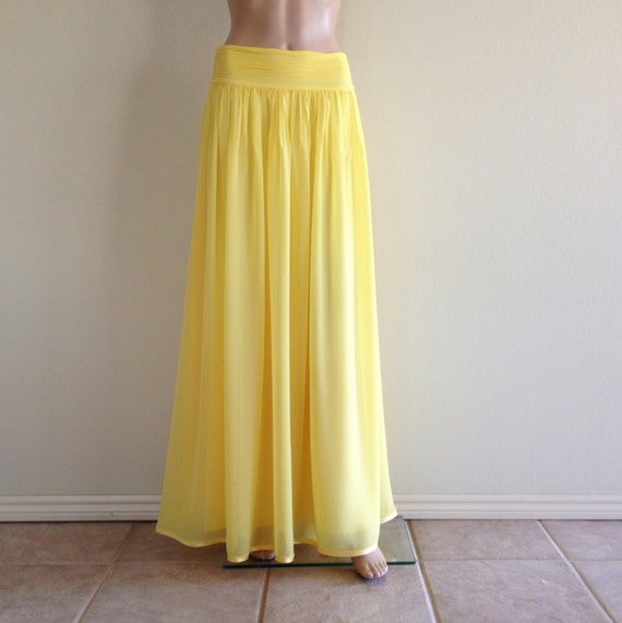 Yellow Maxi Skirt. Yellow Bridesmaid Skirt. Party Skirt. Long
