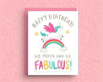 Unicorn Card, Birthday Card, Funny Unicorn Card, Funny Birthday Card, Birthday Card For Her, Birthday Card For Friend