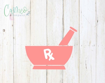 Mortar and Pestle Decal, Pharmacy Decal, Mortar and Pestle Sticker, Pharmacy Sticker, Pharmacy Monogram