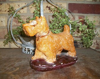 Vintage Chalk Dog Figurine