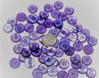 65 Lavender Buttons, 1/2" Purple Buttons, Sewing, Crafting, Jewelry (AL 45)