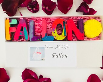 KIDS Wedding Favors - NAME Crayons in a Personalized Gift Box - Alphabet Rainbow Crayola Crayons - Flower Girl Gifts - Ring Bearer Gifts
