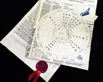 Astro Gift, Business Horoscope, Office Décor, Wall Street Poster, Zodiac Reading, Newspaper Print Art, Astrology Decor, Wall Street Art