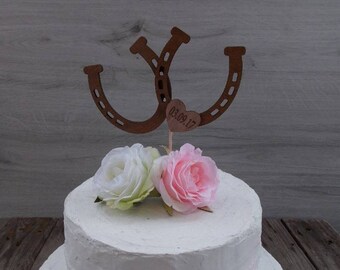 cake topper "horseshoes with heart" - wedding / cake topper / marriage / wedding / decoration
