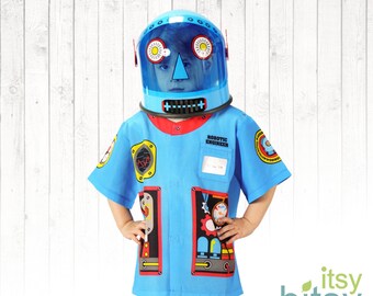 Kids Robot Halloween Costume Personalized Robot Costume Kids Dress Up Boy Halloween Costume Girl Halloween Costume Robot Helmet Robot Mask