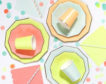 Neon Summer Party in a Box Kit, Party Kit, Party Plates , Fiesta Party, Pool Party, Birthday Party, Rainbow Party, Party Box,Party Kit