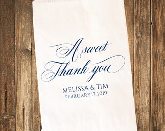 Custom Printed Candy Buffet Bags-Thank you Favor Bags 25 count