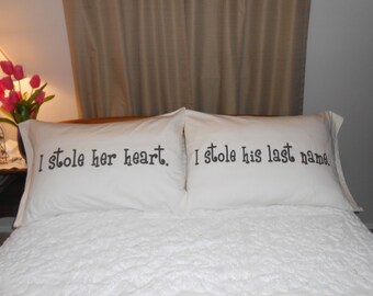 i stole her heart i stole his last name hand painted quotes perfect wedding - His And Hers Bedroom Decor i stole her heart i stole his last name hand painted quotes perfect wedding - His And Hers Bedroom Decor