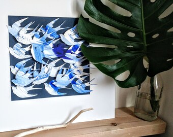 3D Laser Cut Artwork Flock of birds