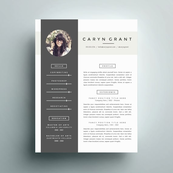 professional resume template and cover letter template for