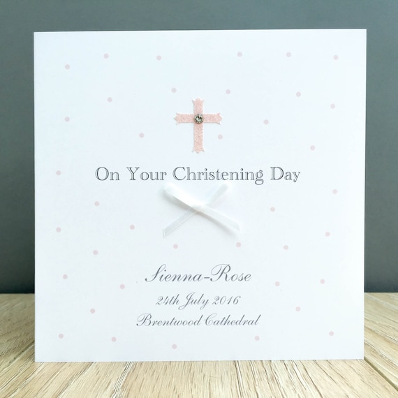 Personalised Christening Card Handmade Personalised