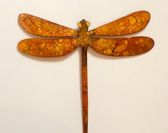 Hand Painted metal Dragonfly wall art.