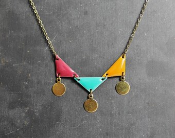 Necklace "Confetti" triangle flags