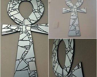 Mosaic Mirror Wall Art - Egyptian Ankh (Key of Life)